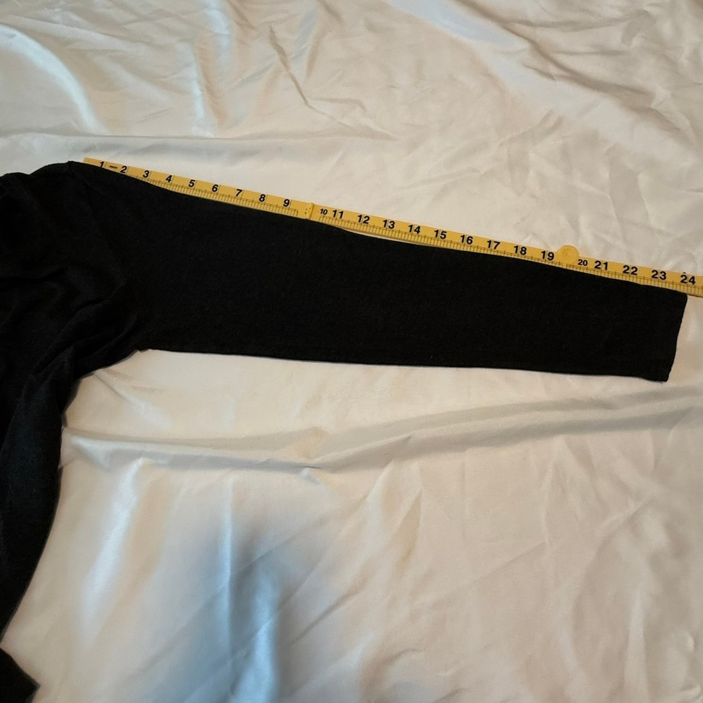 Eileen Fisher Petite Charcoal Black Viscose Jersey Scoop Neck Top PM Long Sleeve - Picture 7 of 8